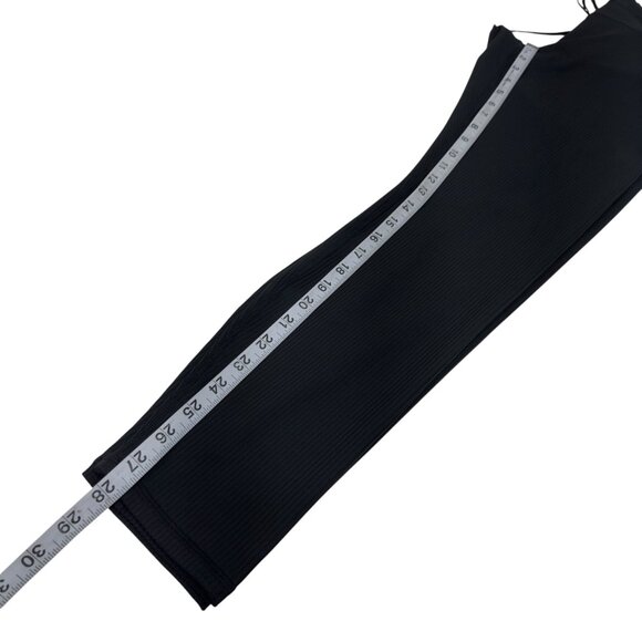 Fabletics Women Black Ribbed Mid-Rise Leggings SZ XL With Drawstring Waist - Picture 7 of 10